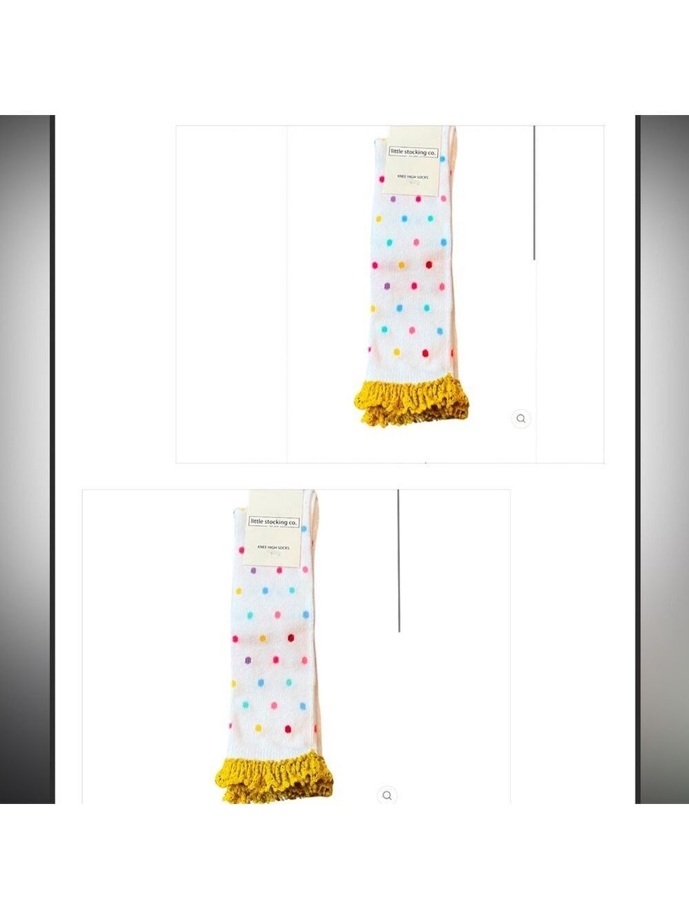 Bundle of 2 white dotted high  knee lace socks